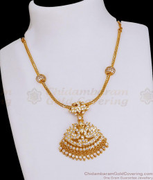 Beautiful Swan Design Impon Necklace White Stone Design NCKN3780 Beautiful Swan Design Impon Necklace White Stone Design NCKN3780