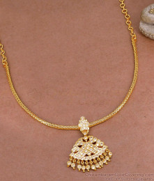 Simple White Stone Pendant Impon Necklace Design Online NCKN3781