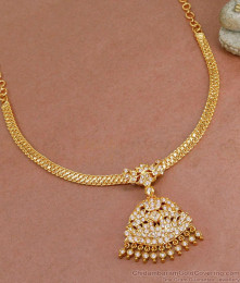 Latest Impon Stone Attigai Gold Necklace Design For Women NCKN3782
