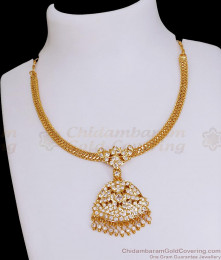 Latest Impon Stone Attigai Gold Necklace Design For Women NCKN3782