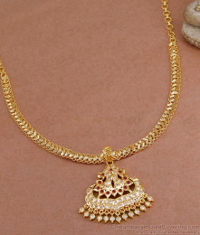 Buy Heart Shaped Gold Chain Impon Peacock Attigai Design NCKN3783
