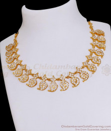 Premium White Stone Mango Design Impon Necklace Design NCKN3786 Premium White Stone Mango Design Impon Necklace Design NCKN3786