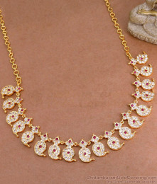 High Quality Impon Attigai Mango Design Necklace Gold Finish NCKN3787