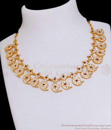 High Quality Impon Attigai Mango Design Necklace Gold Finish NCKN3787