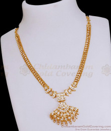 Real 5 Metal White Stone Necklace Impon Wedding Jewelry Designs NCKN3790