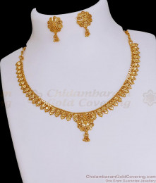 Stylish One Gram Micro Gold Plated Necklace Set Without Stone NCKN3792 Stylish One Gram Micro Gold Plated Necklace Set Without Stone NCKN3792