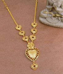 18KT Bridal Gold Imitation Necklace Light Weight Heart Design NCKN3793