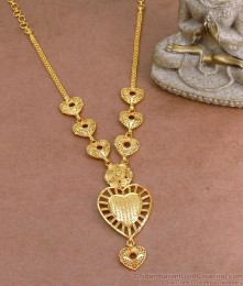 18KT Bridal Gold Imitation Necklace Light Weight Heart Design NCKN3793