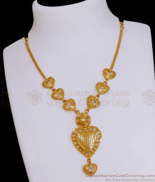 18KT Bridal Gold Imitation Necklace Light Weight Heart Design NCKN3793