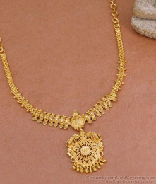 Calcutta Pattern Plain One Gram Gold Necklace For Women NCKN3806