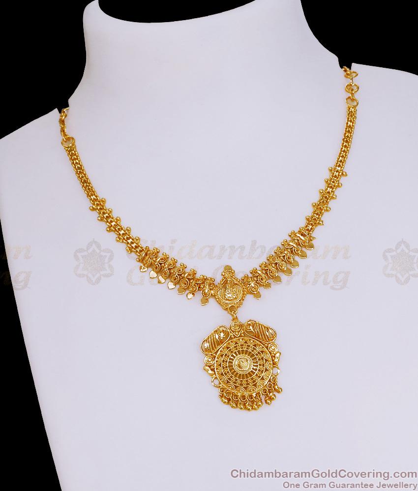 Calcutta Pattern Plain One Gram Gold Necklace For Women NCKN3806 Calcutta Pattern Plain One Gram Gold Necklace For Women NCKN3806