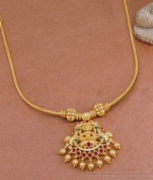 Traditional Gold Imitation Necklace Lakshmi Design With Stone NCKN3808