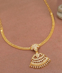 Original 5 Metal Gold Necklace White Stone Impon Jewelry NCKN3811 Original 5 Metal Gold Necklace White Stone Impon Jewelry NCKN3811