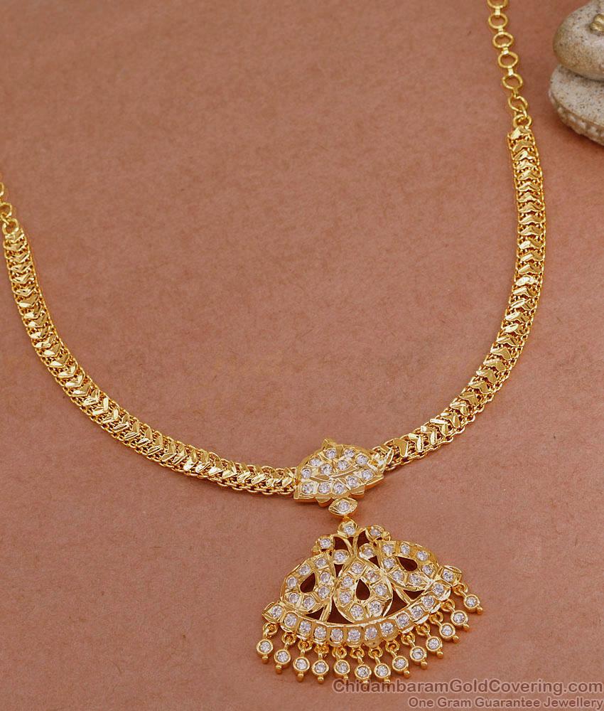 Buy Impon Panchaloha White Stone Necklace With Heart Chain NCKN3812 Buy Impon Panchaloha White Stone Necklace With Heart Chain NCKN3812