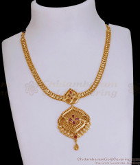 New Arrival Real Gold Design Gold Plated Necklace With Stones NCKN3818