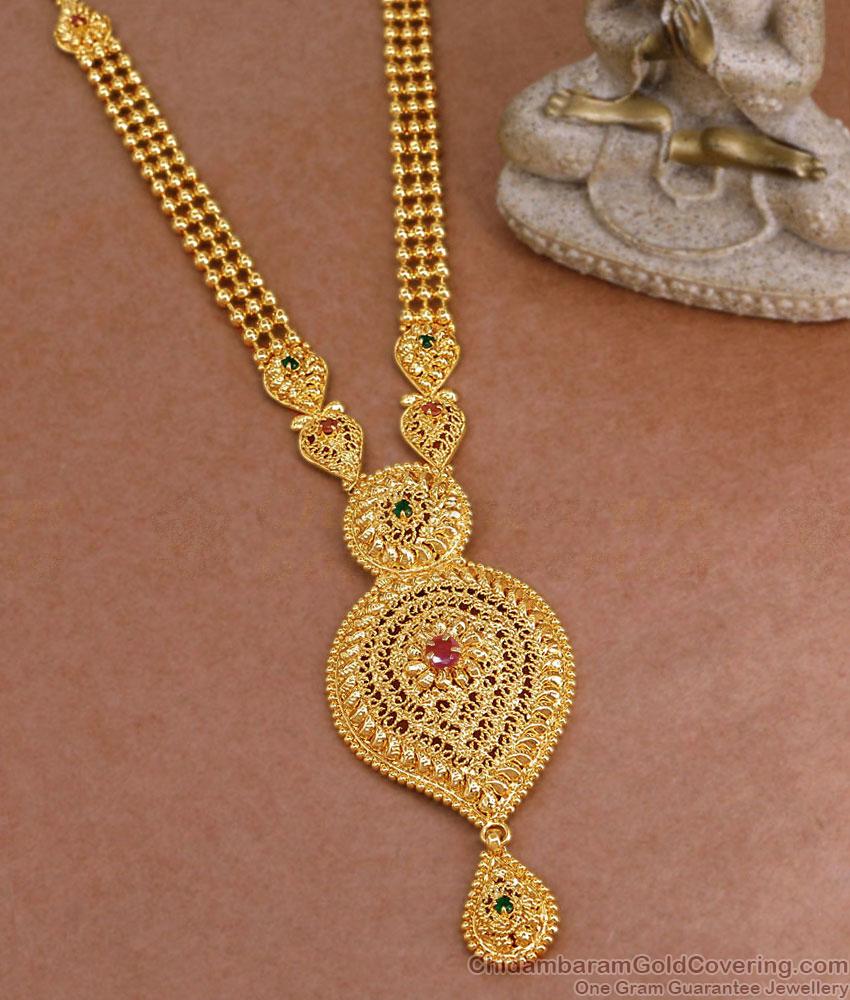 Beautiful Bridal Wear Gold Imitation Necklace Mango Design NCKN3819 Beautiful Bridal Wear Gold Imitation Necklace Mango Design NCKN3819
