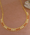 Simple Gold Tone Pearl Coral Necklace Design For Women NCKN3820 Simple Gold Tone Pearl Coral Necklace Design For Women NCKN3820