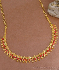 Stylish Full Coral Stone Light Weight Gold Necklace For Women NCKN3822