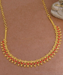 Stylish Full Coral Stone Light Weight Gold Necklace For Women NCKN3822