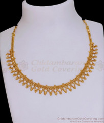 Trendy Mullai Design Pearl Necklace 1 Gram Gold Kerala Jewelry NCKN3824