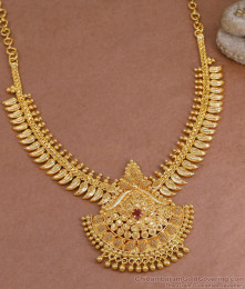 Single Ruby Stone Micro Gold Plated Necklace Mulliapoo Design NCKN3825