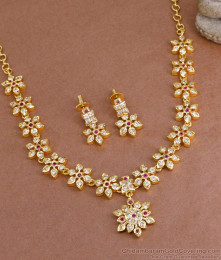 Beautiful Impon Panchaloha Gati Stone Necklace 5 Metal Bridal Jewelry NCKN3833