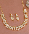 Buy Latest Full White Stone Victoria Necklace Set For Marriage NCKN3834 Buy Latest Full White Stone Victoria Necklace Set For Marriage NCKN3834
