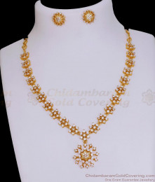 New Arrival Gold Finish Ad Stone Fancy Necklace Design Shop Online NCKN3835