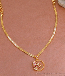 Light Weight MIcro Gold Plated Cz Stone Necklace Design Online NCKN3837