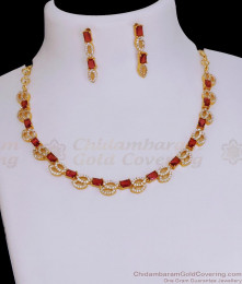 Buy Designer Ruby White Stone Close Necklace 1 Gram Gold Jewelry Online NCKN3841