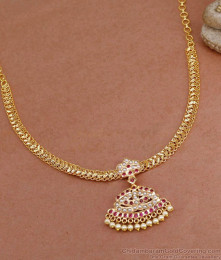 South Indian Pearl Design Impon Attigai Collection 5 Metal Jewelry NCKN3849