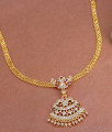 Simple Impon Gold Plated Necklace Ruby White Stone Design NCKN3862 Simple Impon Gold Plated Necklace Ruby White Stone Design NCKN3862