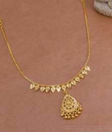 Plain Bridal Wear Real Gold Design Necklace For Women NCKN3863