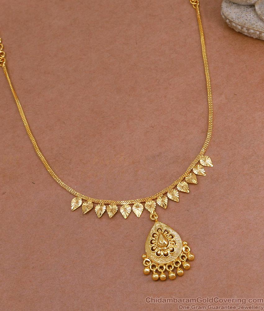 Plain Bridal Wear Real Gold Design Necklace For Women NCKN3863 Plain Bridal Wear Real Gold Design Necklace For Women NCKN3863