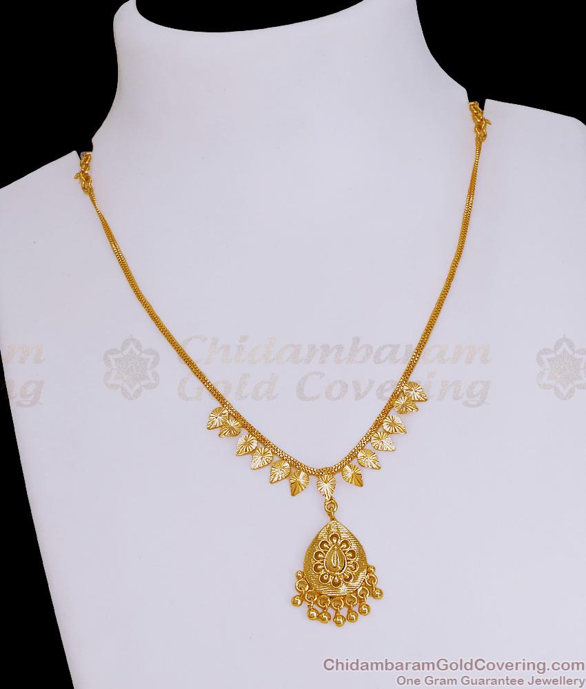 Plain Bridal Wear Real Gold Design Necklace For Women NCKN3863 Plain Bridal Wear Real Gold Design Necklace For Women NCKN3863
