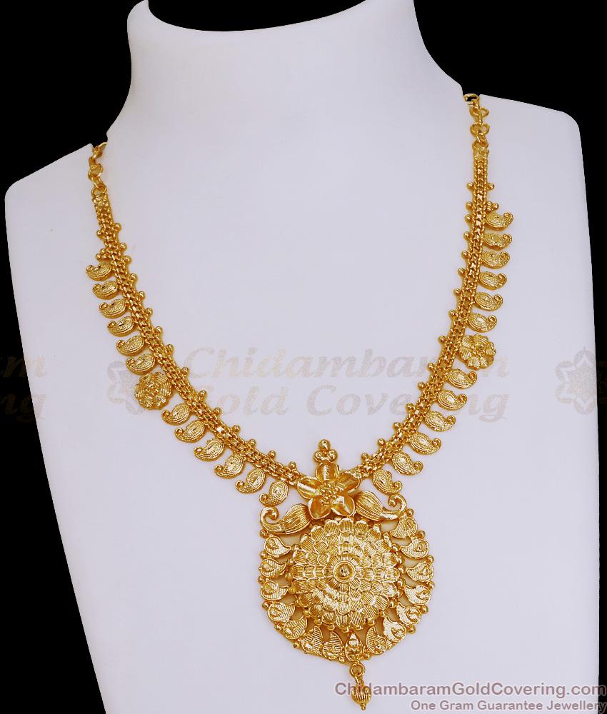Beautiful Floral Design Gold Imitation Mango Necklace For Women Marriage NCKN3867 Beautiful Floral Design Gold Imitation Mango Necklace For Women Marriage NCKN3867