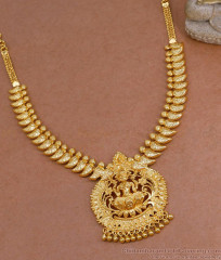 Premium Quality Lakshmi Design 1 Gram Gold Necklace For Brides NCKN3868 Premium Quality Lakshmi Design 1 Gram Gold Necklace For Brides NCKN3868