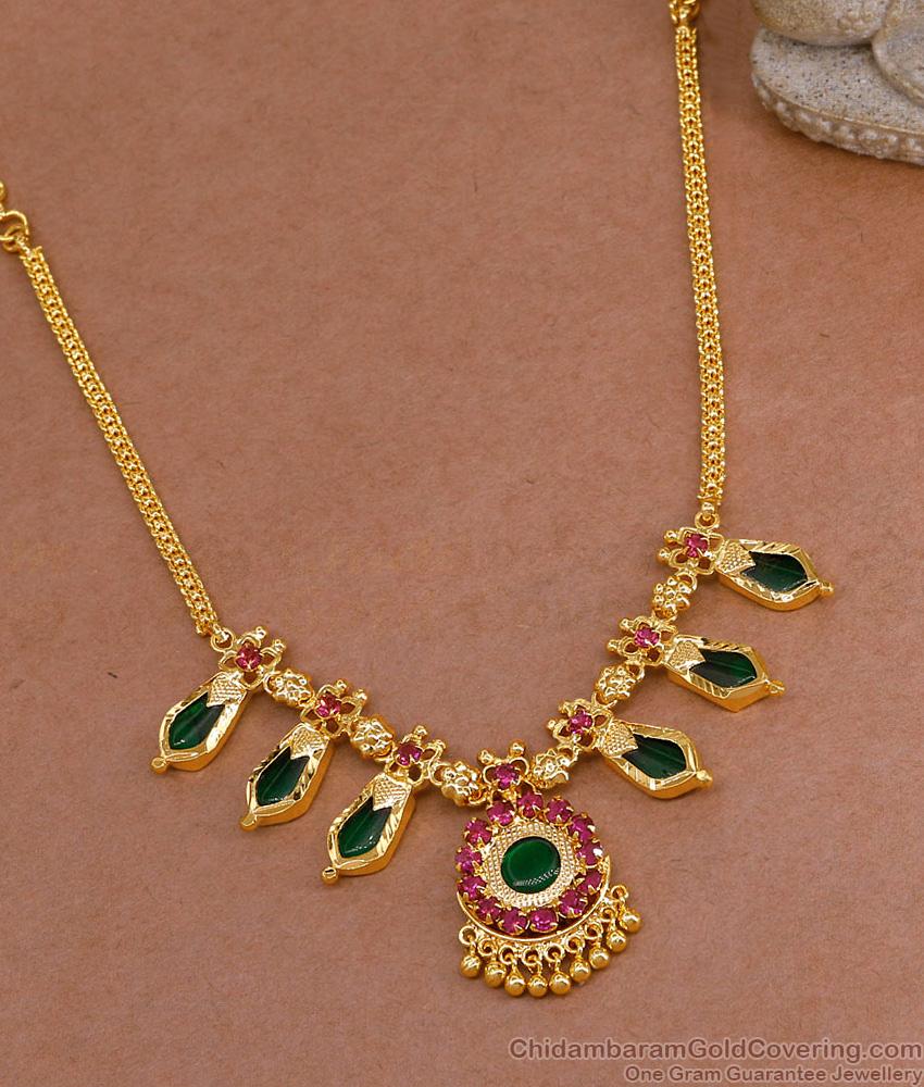 South Indian Nagapadam Palakka Stone Necklace Bridal Gold Jewelry NCKN3869 South Indian Nagapadam Palakka Stone Necklace Bridal Gold Jewelry NCKN3869