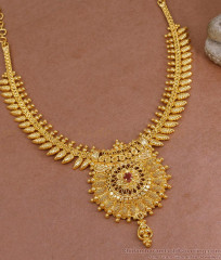 Beautiful Mullai Arumbu Design 1 Gram Gold Necklace Design NCKN3872 Beautiful Mullai Arumbu Design 1 Gram Gold Necklace Design NCKN3872