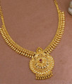Classic Gold Design Single Ruby Stone Bridal Necklace Design Online NCKN3875