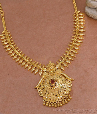 Classic Real Gold Sangu Design Necklace Collections For Marriage NCKN3886