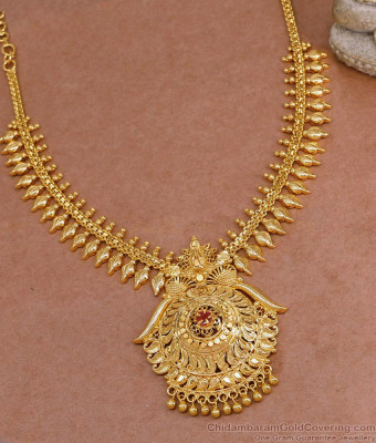 Classic Real Gold Sangu Design Necklace Collections For Marriage NCKN3886