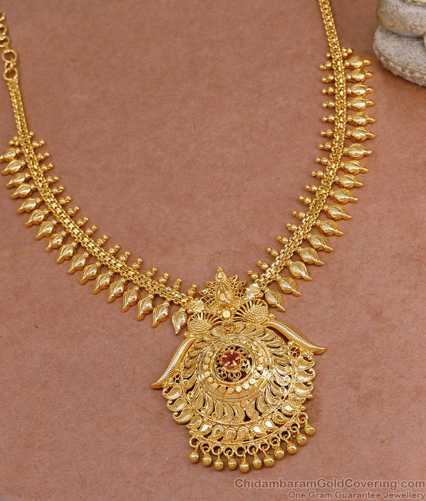 Classic Real Gold Sangu Design Necklace Collections For Marriage NCKN3886 Classic Real Gold Sangu Design Necklace Collections For Marriage NCKN3886
