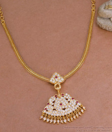 Ruby White Stone Lakshmi Design Necklace 5 Metal Jewelry NCKN3892 Ruby White Stone Lakshmi Design Necklace 5 Metal Jewelry NCKN3892