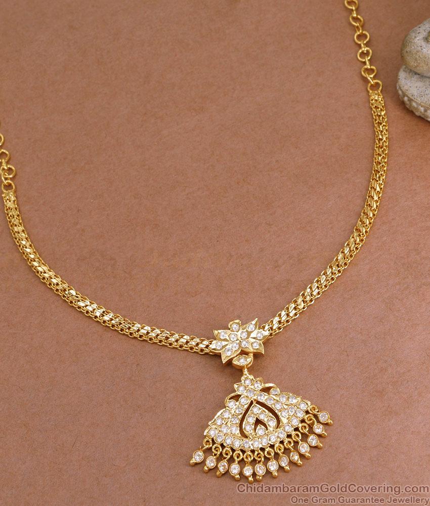 New Arrival Impon Attigai White Stone Design With S Cut Chain NCKN3893 New Arrival Impon Attigai White Stone Design With S Cut Chain NCKN3893