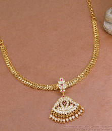 Premium Quality Five Metal Impon Attigai Stone Necklace NCKN3895