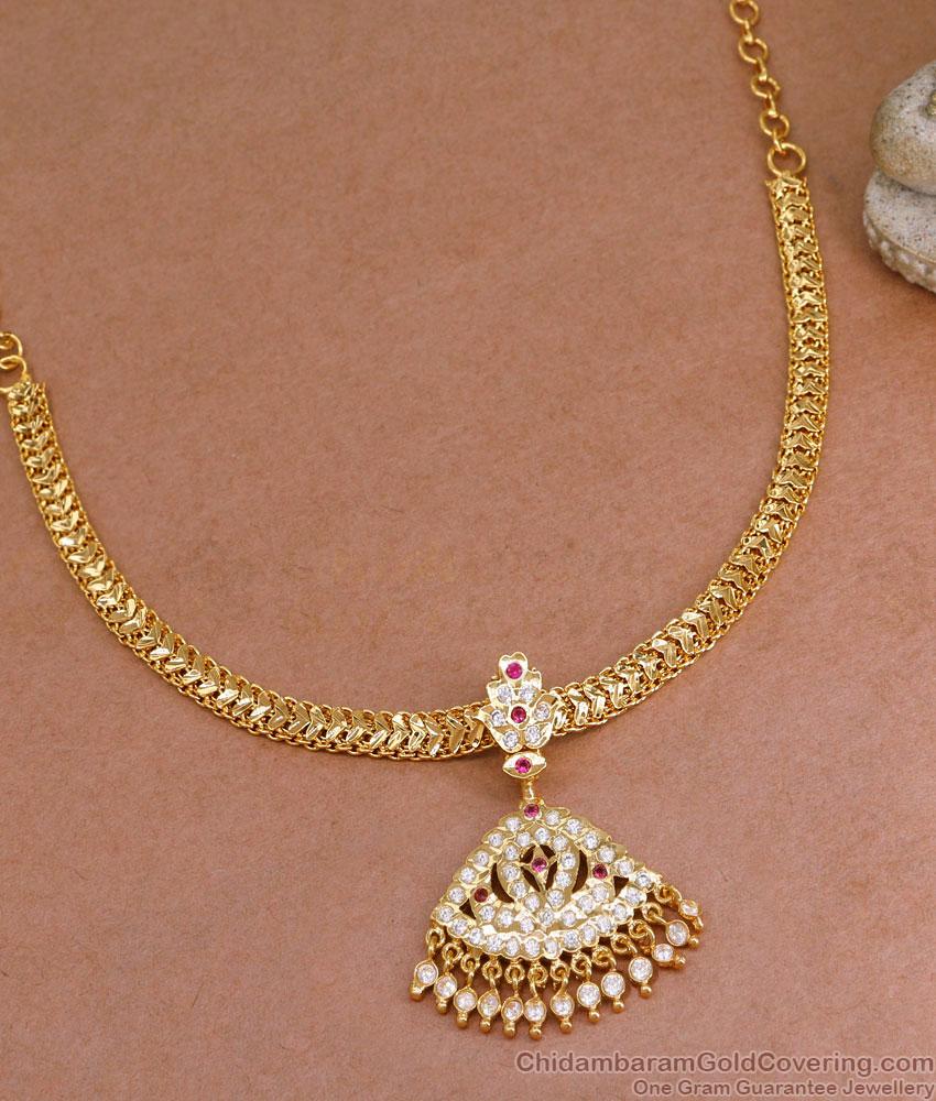 Premium Quality Five Metal Impon Attigai Stone Necklace NCKN3895 Premium Quality Five Metal Impon Attigai Stone Necklace NCKN3895