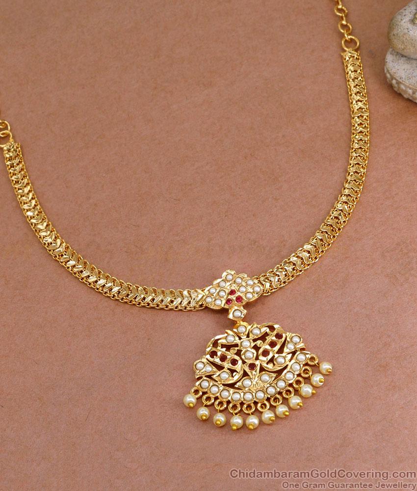 High Quality Impon 5 Metal Attigai Pearl Necklace Design NCKN3898 High Quality Impon 5 Metal Attigai Pearl Necklace Design NCKN3898