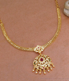Bridal Wear Five Metal Gold Necklace Impon Attigai Collection NCKN3899 Bridal Wear Five Metal Gold Necklace Impon Attigai Collection NCKN3899