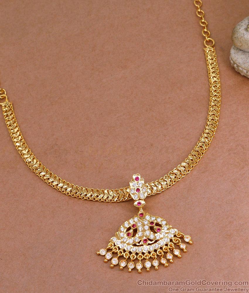 South Indian Wedding Design Ruby White Stone Attigai Design NCKN3900 South Indian Wedding Design Ruby White Stone Attigai Design NCKN3900